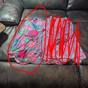 Floral Women's Blouse - Pink and Blue